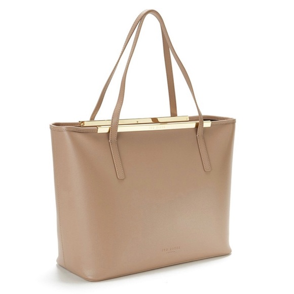 TED BAKER LONDON PINK “ANGELIN LEATHER SHOPPER TOTE” - Picture 1 of 6